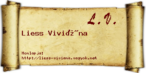 Liess Viviána névjegykártya